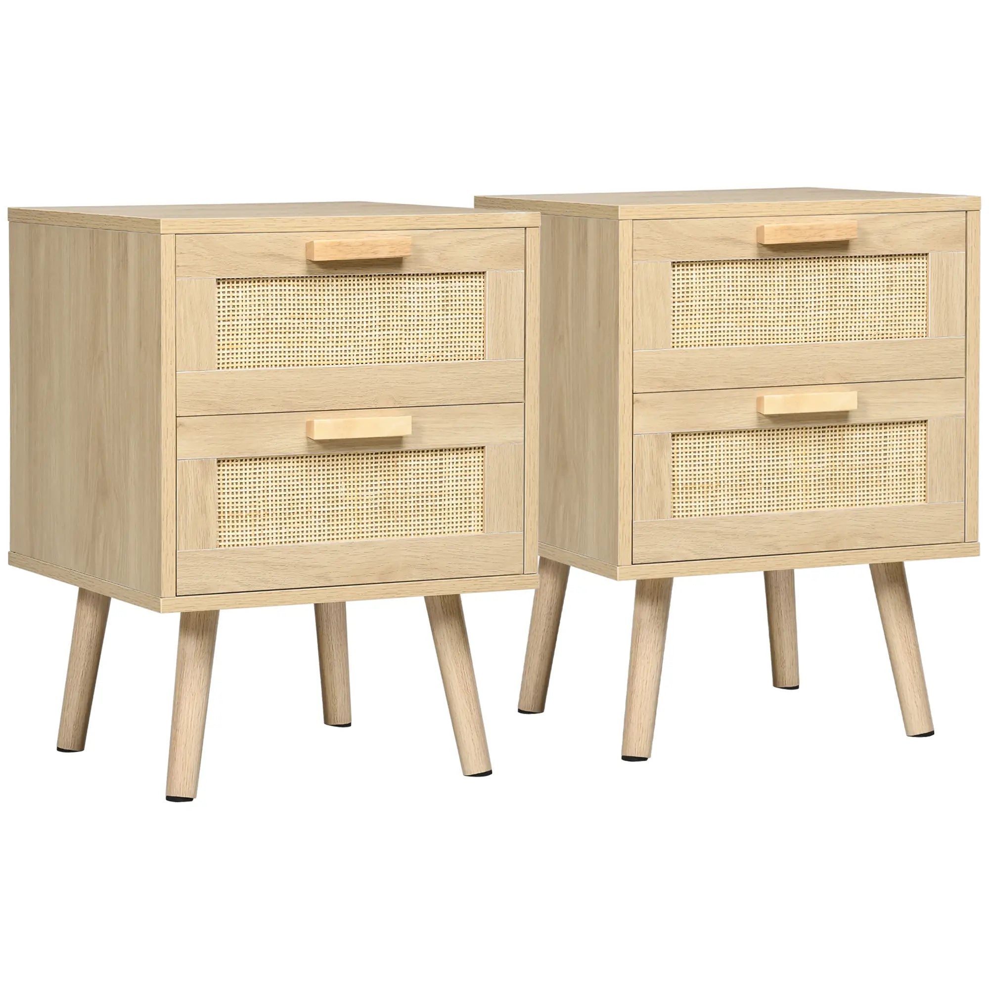 Zestaw 2 Stolików Nocnych w Stylu Boho