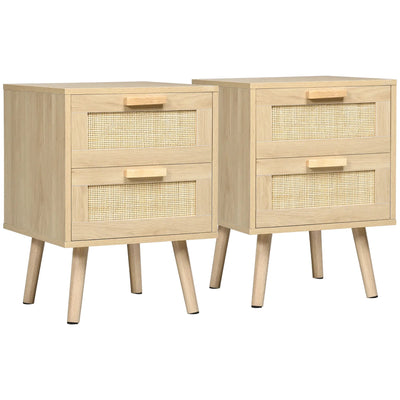 Zestaw 2 Stolików Nocnych w Stylu Boho